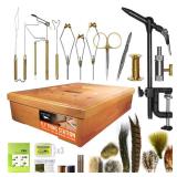 Creative Angler Wooden Station - Vise, Fly Tying Materials and Jig Tying Kit - Fly Tie Kit - Retail: $180