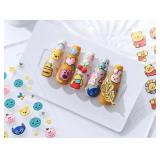 Dedyel Cute Nail Stickers 5D Embossed Cartoon Bear Nail Stickers Kawaii Animal Self-Adhesive Nail Decals for Women Girls Kids Nail Art Decoration - Retail: $8