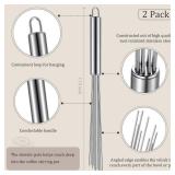 Baderke 2 Pcs Espresso Whisk 11.5 Inch Long Handle Barista Whisk 10 Needles 2 mm Stainless Steel Coffee Stirrer Tool Efficient Mixing Time Saving Reduction Clumping Ideal for Commercial Home - Retail: