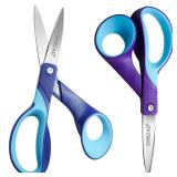 CHNZAO Lefty Scissors for Kids,7 Inch Left Handed Scissors Kids,Big Children Lefty Scissor,Stainless Steel Blade Soft Comfort-Grip Left Handed Kid Scissor,Great for School,Classroom,Arts,Home - Retail