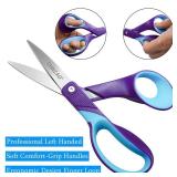 CHNZAO Lefty Scissors for Kids,7 Inch Left Handed Scissors Kids,Big Children Lefty Scissor,Stainless Steel Blade Soft Comfort-Grip Left Handed Kid Scissor,Great for School,Classroom,Arts,Home - Retail