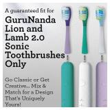 GuruNanda Lion and Lamb 2.0 Replacement Brush Head (Pack of 6), Round-Ended, Soft Bristles to Help with Plaque Control, BPA-Free, IPX7 Waterproof - Lavender - Retail: $8
