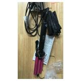 FARERY Mini Hair Crimper, 3 Barrel Curling Iron 12 Inch with Keratin and Argan Oil Infused, Travel Curling Iron with Dual Voltage, Pouch Bag, Hair Waver Beach Waves for Women - Retail: $18