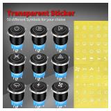 DaierTek Latching Push Button Switch 12V Pushbutton Switch Blue LED 12 Volt Push Button Switch Metal Waterproof ON Off Switch 16mm with Label -5Pack - Retail: $16