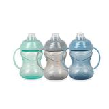 Nuby 3 Piece No-Spill Grip N Sip Cup with Soft Flex Spout, 2 Handle with Clik It Lock Feature, Neutral,10 Ounce - Retail: $11