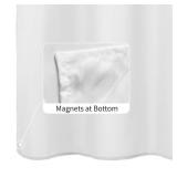 ALYVIA SPRING Extra Long Fabric Shower Curtain Liner Waterproof - 72\ x 84\in, Soft and Lightweight XL Shower Curtain with Magnets, Machine Washable - 72x84, White - Retail: $15in
