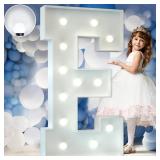 Marquee Letters 4 Feet Tall Large Light Up Letters Baby Shower Decorations Wedding Engagement Proposal White Party Decorations Marry Me Sign Big Cardboard Backdrop E - Retail: $37