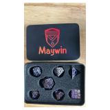 Maywin Cracked Obsidian DnD Dice Set (7 total) -