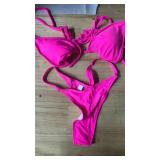 Womens Small Two Piece Bikini - Hot Pink -