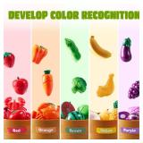 JOYIN Educational Toys Play Food Set for Toddlers, Cutting Food for Preschool Activities, Pretend Play Kitchen Accessories, Learning Toys, Color Sorting Set for Boys and Girls, Gifts for Christmas - R