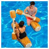 MENGDUO 2 Pcs Set Inflatable Floating Row Toys, Adult Children Pool Party Water Sports Games Log Rafts to Float Toys - Retail: $22