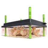 Shaledig Chick Brooder Heater Plate, 12x16in Warmer Brooder Plate for Chicks with Adjustable Height and Temperature Display, 30W Temperature Control Brooder Heating Plate for 40 Baby Chicks Duck - Ret