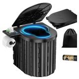 Portable Toilet, Upgraded 15ftft toilet With Removable Paper Holder, Camping Toilet With A Load Capacity Of 450 Lbs, Portable Potty for Camping, Hiking, Road Trip, Car, RV, Tent, Beach, Truck Drivers 