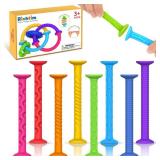 Sensory Toys Kids Suction Fidget Toys: 8 Pack Textured Suction Toys for Classroom - Calm Down Fidget Toys for Kids