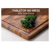 THETCHRY Walnut Wood Cutting Board for Kitchen, End Grain Chopping Board with Juice Groove, Heavy Duty Checkered Board for Cheese and Vegetables, Non-slip Feet 16.5 x 11.6in x 0.8in - Retail: $37