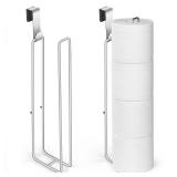 Mivvosakuki 2Pcs Over The Tank Toilet Paper Holder for 4 Roll Tissue?Bathroom Toilet Paper Roll Storage Holder Wall Mount Brushed Nickel,Metal Hanging Toilet Paper Holder Dispenser,Organizer - Retail: