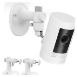 2Pack Wall Mount Bracket for Ring Stick Up Cam and Ring Outdoor Cam Plus, Adjustable Durable Mount Stand Also fit for eufy Arlo Simpllisafe Cam, Drill or No Drill Two Ways Installation Strong Adhesive