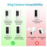 2Pack Wall Mount Bracket for Ring Stick Up Cam and Ring Outdoor Cam Plus, Adjustable Durable Mount Stand Also fit for eufy Arlo Simpllisafe Cam, Drill or No Drill Two Ways Installation Strong Adhesive