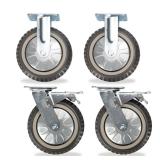 6 inch Caster Wheels Set of 4 360 Degree Swivel Castors Anti-Skid Mute Top Plate Casters,2pcs Swivel Brake Casters 2pcs fixed Casters