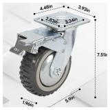 6 inch Caster Wheels Set of 4 360 Degree Swivel Castors Anti-Skid Mute Top Plate Casters,2pcs Swivel Brake Casters 2pcs fixed Casters