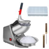 Reespring Shaved Ice Machine Snow Cone Machine Ice Crusher with Stainless Steel Blade Kitchen Electric for Shaved Ice and Snow Cone (300W 2000rmin) Also Comes with a Free Ice Pick and Ice Cube Tray - 