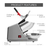 Reespring Shaved Ice Machine Snow Cone Machine Ice Crusher with Stainless Steel Blade Kitchen Electric for Shaved Ice and Snow Cone (300W 2000rmin) Also Comes with a Free Ice Pick and Ice Cube Tray - 