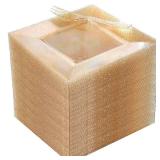 DaYammi 200Pcs Gold Dessert Plates Including 100Pcs Appetizer Plates 6",100Pcs Plastic Forks 5.7in,Gold Glitter Plastic Square Plate for Party,Gold Salad Plate and Cake Forks for Wedding Birthday - Re
