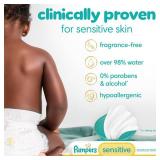 Pampers Baby Wipes Sensitive, Water Based Wipes, Hypoallergenic and Unscented for Babies, 588 Wipes Total (7 Refill Packs) - Retail: $18