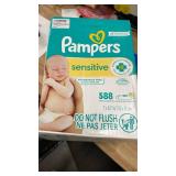 Pampers Baby Wipes Sensitive, Water Based Wipes, Hypoallergenic and Unscented for Babies, 588 Wipes Total (7 Refill Packs) - Retail: $18