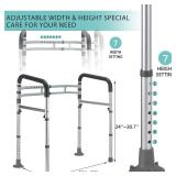 Lianjindun Toilet Safety Rails, Adjustable Toilet Frame for Elderly, Seniors, Handicap and Disabled, Foldable Handicap Toilet Handles Fit Any Toilets (300 LB) - Retail: $48