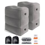 JefDiee Inflatable Travel Foot Rest Pillow,Kids Airplane Bed,Adjustable 3 Layers Height Leg Rest Pillow,Adults Travel Essentials Great for Airplane,Office,Home,Trains,Cars - Retail: $44
