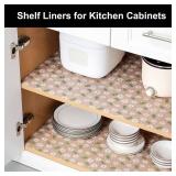 Cooyes Shelf Liner  Premium Non-Adhesive Cabinet and Drawer Liner for Kitchen  Waterproof Shelf Paper with Modern Pattern  Durable EVA Cabinet Mat  Easy to Cut - Retail: $7