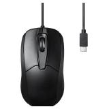 Perixx PERIMICE-209C USB Type C Wired Optical Mouse - 5.9 Ft Cable - 1000 DPI - Black, (11994) - Retail: $13