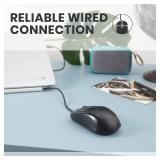Perixx PERIMICE-209C USB Type C Wired Optical Mouse - 5.9 Ft Cable - 1000 DPI - Black, (11994) - Retail: $13