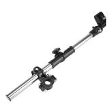 Umbrella Mount Stand, Angle Adjustable Umbrella Stretch Mount Stand Holder Baby Stroller Pram Bicycle Chair for Handlebars with Diameter of 20-25mm (Black) - Retail: $13
