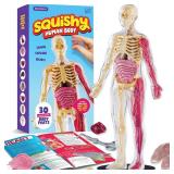 DanandDarci Human Anatomy Squishy Body Model - Science Kits for Kids Ages 4-8 - STEM Toys for 4 5 6 7 8 Year Old Boy Birthday Gift - Learning Educational Toys for Ages 5-7 Boys Gifts - Skeleton Parts 