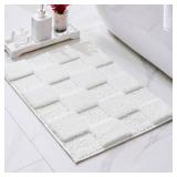 Disolla Small Bath Mat White 17x24 Non Slip Bathroom Rug for Shower Washable Absorbent Bathroom Floor Mat Thin Checkered Bath Rug for Tub Sink - Retail: $3,027