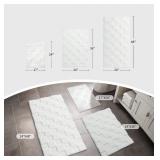 Disolla Small Bath Mat White 17x24 Non Slip Bathroom Rug for Shower Washable Absorbent Bathroom Floor Mat Thin Checkered Bath Rug for Tub Sink - Retail: $3,027