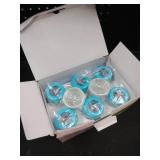 Matyz Glass Breastmilk Storage Bottles, 6 Pack, 6 oz, Compatible With Spectra Medela Breast Pump - Freezer Safe Storage Bottles Set - Wide Mouth Breastmilk Storage Containers - BPA Free (Blue Lids) - 