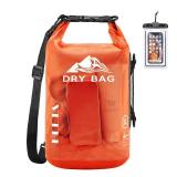 HEETA Dry Bag Waterproof for Women Men, Roll Top Lightweight Dry Storage Bag Backpack with Phone Case for Travel Swimming Boating Kayaking Paddle Board Camping Beach Accessories (Orange, 10L) - Retail