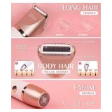 Ufree Electric Shaver Razors for Women Pubic Hair, Bikini Trimmer for Face and Body Hair, Wet and Dry Use Groomer, Hair Trimmer, Birthday Gifts for Women, Gold - Retail: $24