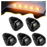 PSEQT Car Roof Marker Lights 10 LED Smoked Amber Top Clearance Running Lights for F250 F350 F450 F550 Super Duty Pickup Trucks SUV (5PCS, Smoked Lens) - Retail: $28