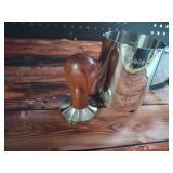 KNODOS 54mm Espresso Distribution Tool Stainless Steel Adjustable Rosewood Coffee Distributor Compatible with Breville Espresso Machine Accessories - Retail: $40