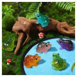 Barydat 40 Pcs Miniature Frog Figurines Luminous Mini Resin Frog Figures Model Garden Decor DIY Terrarium Craft Ornament Accessories for Moss Landscape Decoration (0.98 x 0.98 Inch) - Retail: $13