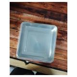 TeamFar Square Cake Pan with Lid (1 Pan and 1 Lid), 8 Inch Square Stainless Steel Baking Tray Cake Brownie Tin For Meal Prep Storage Transporting Food, Healthy and Sturdy, Dishwasher Safe - Retail: $1