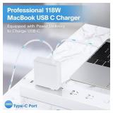 Mac Book Pro Charger - 118W USB C Charger Fast Charger Compatible with MacBook proAir, M1 M2 M3 M4, ipad Pro, Samsung Galaxy and More, Include Charge Cable - Retail: $27