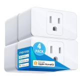 meross Smart Plug Mini, 15A and Reliable Wi-Fi, Support Apple HomeKit, Siri, Alexa, Echo, Google Assistant and Nest Hub, App Control, Timer, No Hub Needed, 2.4G WiFi Only, 4 Pack - Retail: $31