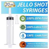 100 Pack Syringes with Tip Cap, 20ml Liquid Syringe BPA-Free Suringes - Retail: $25