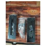 HBLft Pocket Door Hardware Set  2 Recessed Flush Finger Pulls and 1 Edge Pull, Made of 304 Stainless Steel, Template Included, Black. - Retail: $22