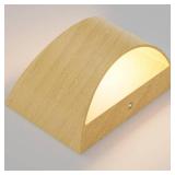 Aipsun Aluminum Modern LED Wall Sconce Hardwired Interior Wall Lights Set of 2 Wood Texture Up and Down Wall Mount Light for Living Room Bedroom Hallway Corridor Warm White 3000K(with G9 Bulbs) - Reta
